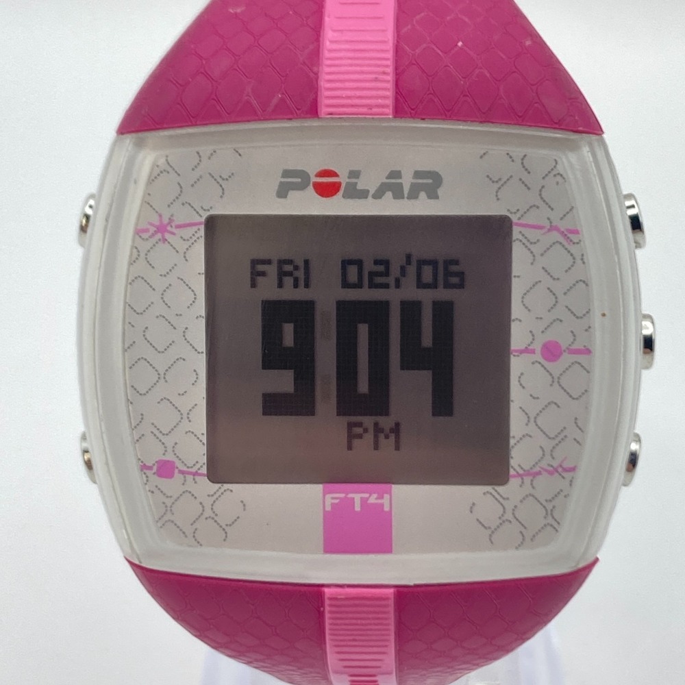 Polar FT4 Women's Digital Watch 38mm Heart Rate Monitor Pink Date New Battery 8"